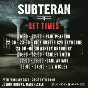 Paul Pearson - Live @ Subteran, Joshua Brooks Manchester, United Kingdom 2020-02-29